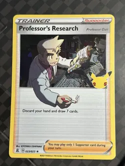 Professor's Research 023/025 Holo Rare Pokemon Celebrations 25th Anniversary NM - Image 1