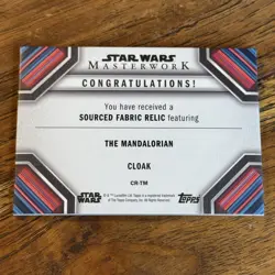 The Mandalorian 2022 Topps Star Wars Masterwork SOURCED FABRIC RELIC Card #CR-TM - Image 2