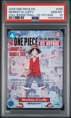2026 ONE PIECE PROMOS COLLEGE BASKETBALL: US VOYAGE MONKEY D. LUFFY PSA 10 - Image 3