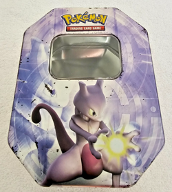 POKEMON Trading Card Game 2008 Level-Up Collector's Tin w/ MEWTWO (EMPTY) - Image 1