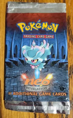 Neo Revelation OPENED 1st Edition Booster Wrapper Misdreavus Art NO CARDS 2001 - Image 1