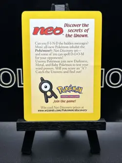 Pokemon Neo Discovery The Secrets Of The Unown Promo Card (Unown Pichu) LP - Image 2