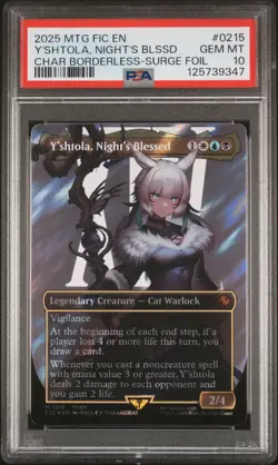 2025 MTG FINAL FANTASY COMMANDER #0215 Y'SHTOLA, NIGHT'S BLESSED PSA 10 - Image 1