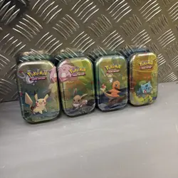 Pokemon TCG Kanto Friends Mini Tin L24 Set Factory Sealed - Lot Of 4 - Image 1