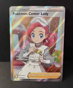 Pokemon Center Lady (Full Art) 185/185 - SWSH04: Vivid Voltage Mint Textured - Image 1