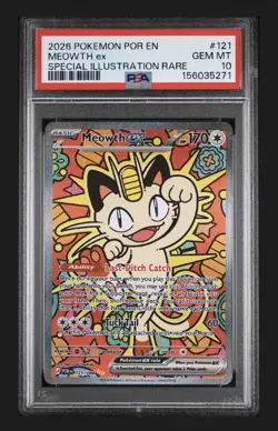 2026 POKEMON POR EN-PERFECT ORDER SPECIAL ILLUSTRATION RARE MEOWTH EX PSA 10 - Image 1