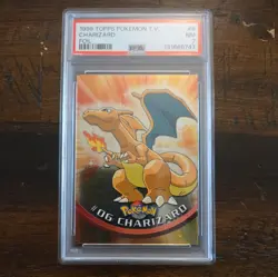 1999 Topps Pokemon TV Charizard #6 Foil PSA 7 Near Mint BLUE LOGO - Image 1