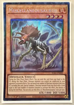 Miscellaneousaurus 1st Edition Prismatic Collector's Rare RA04-EN022 Yu-Gi-Oh! - Image 1