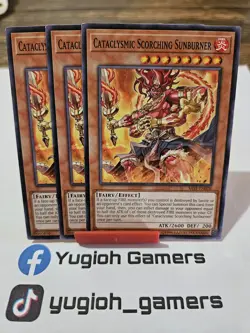 Yu-Gi-Oh Cataclysmic Scorching Sunburner X3 SAST Unlimited Common Light Played - Image 1