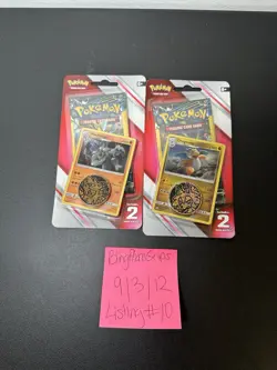 (2) 2019 SEALED POKEMON LOST THUNDER BLISTER 2 Card Mini Booster Pack Coin - Image 1