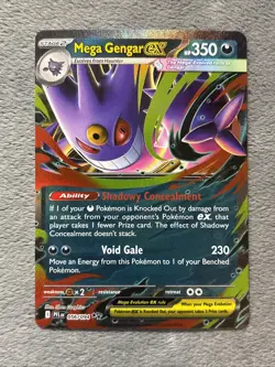 Mega Gengar ex 056/094 Phantasmal Flames Pokemon Card Double Rare Holo NM - Image 1