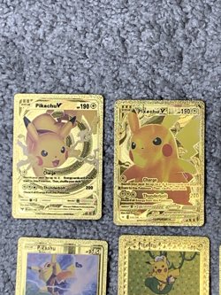 Set of 15 Pikachu & Complete 7 Card Cosplay Set Gold Foil Fan Art Cards - Image 2