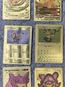 Set of 15 Pikachu & Complete 7 Card Cosplay Set Gold Foil Fan Art Cards - Image 4