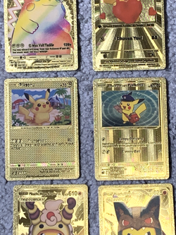 Set of 15 Pikachu & Complete 7 Card Cosplay Set Gold Foil Fan Art Cards - Image 5