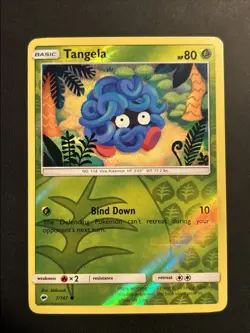 Tangela 7/147 Pokemon Burning Shadows Sun & Moon Reverse Holo Common Card NM - Image 1