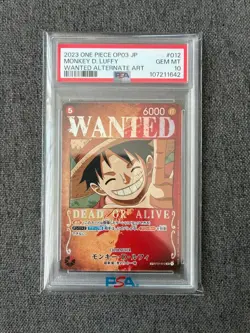 PSA10 Monkey D Luffy WANTED ST01-012 SR Mighty Enemies ONE PIECE Card Japanese - Image 1