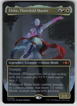 Elsha, Threefold Master Borderless Normal M Commander: Tarkir: Dragonstorm 2 NM - Image 1