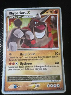 Pokemon TCG Rhyperior LV.X DP29 Diamond and Pearl Promo DMG - Image 1