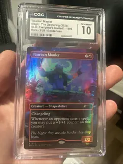 Taurean Mauler - MTG -Double Rainbow Foil Secret Lair Graded CGC 10 Pop 1 🔥 - Image 1