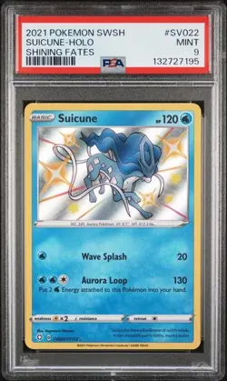 2021 Pokemon SWSH Shining Fates Suicune Holo PSA 9 SV022/SV122 - Image 1