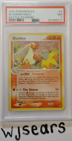 Pokemon EX Ruby & Sapphire Battle Stadium 2004 Blaziken Holo #3 PSA 7 - Image 4