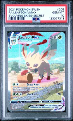 2021 POKEMON SWORD & SHIELD EVOLVING SKIES SECRET FULL ART/LEAFEON VMAX PSA 10 - Image 1