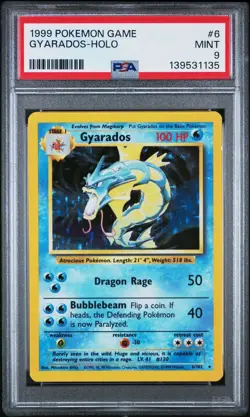 1999 POKEMON GAME GYARADOS HOLO #6 MINT 9 PSA - Image 1