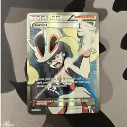 Pokemon Korrina Trainer Supporter Full Art Ultra Rare Holo 111/111 XY Furious F… - Image 1