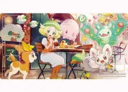 NEW OFFICIAL POKEMON CENTER JAPAN BIANCA & MINCCINO RUBBER PLAYMAT - Image 1