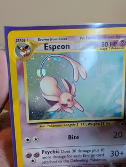 Espeon 1/75 Neo Discovery Vintage Holo FART Swirl Pokemon - WOTC CLEAN FRONT - Image 1