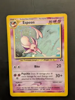 Espeon 1/75 Neo Discovery Vintage Holo FART Swirl Pokemon - WOTC CLEAN FRONT - Image 2