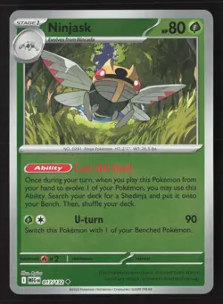 Ninjask 017/132 Uncommon Mega Evolution Pokemon Reverse Holo Near Mint - Image 1