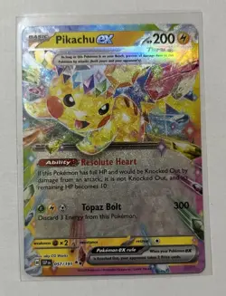 Pokemon Pikachu ex 057/191 Sv08 Surging Sparks Double Rare Holo Full Art - Image 1