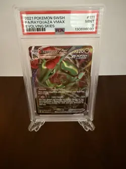 2021 POKEMON SWORD & SHIELD EVOLVING SKIES #111 FULL ART/RAYQUAZA VMAX PSA 9 - Image 1