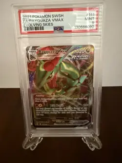 2021 POKEMON SWORD & SHIELD EVOLVING SKIES #111 FULL ART/RAYQUAZA VMAX PSA 9 - Image 4