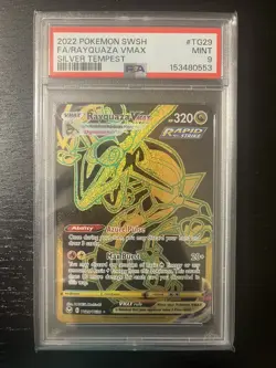 2022 POKEMON SWORD & SHIELD SILVER TEMPEST #TG29 FULL ART/RAYQUAZA VMAX PSA 9 - Image 1