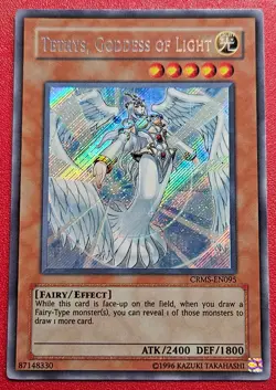 1x Yu-Gi-Oh! Tethys, Goddess Of Light - CRMS-EN095 - Secret Rare - Unlimited -NM - Image 1
