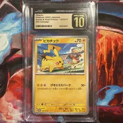 CGC 10 PRISTINE Japanese Pokemon 2023 Pikachu 120/SV-P Scarlet & Violet Promos - Image 1