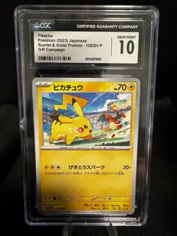 2023 Pokemon Japanese Pikachu – Scarlet & Violet Promo #120/SV-P – CGC 10 GEM - Image 1