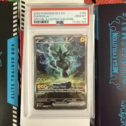 Zekrom ex PSA 10 English Pokemon Card 166/086 SIR 2025 Black Bolt - Image 1