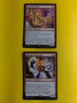 Life of the Party. NCC & Runaway Steam-kin GRN elemental MTG 2 card. - Image 1