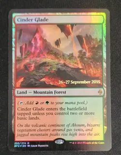 MTG Cinder Glade - Prerelease Cards - Rare Foil - Near Mint - Image 1