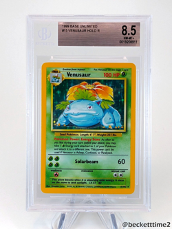 1999 POKEMON Base Unlimited VENUSAUR #15 Holo R BGS 8.5 - Image 1