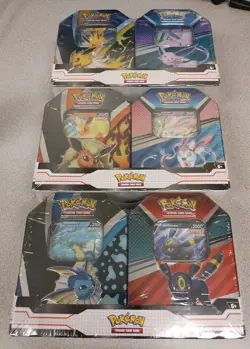 V Heroes 3x 2-Pack Tin Bundle Set Eevee Evolutions (Target 2023) Pokemon TCG - Image 1