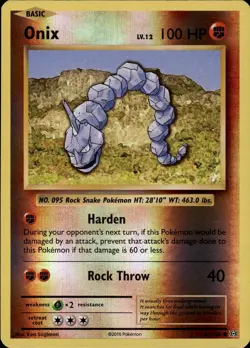 Onix Common XY Evolutions 61/108 Fighting Reverse Holo Pokemon Card - Image 1
