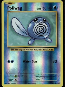 Poliwag Common XY Evolutions 23/108 Water Reverse Holo Pokemon Card - Image 1