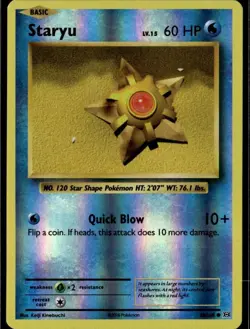 Staryu Common XY Evolutions 30/108 Water Reverse Holo Pokemon Card - Image 1