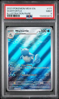 2023 POKEMON MEW EN-151 ILLUSTRATION RARE #171 WARTORTLE PSA 9 - Image 1