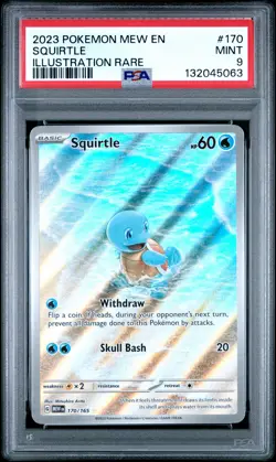 2023 POKEMON MEW EN-151 ILLUSTRATION RARE #170 SQUIRTLE PSA 9 - Image 1