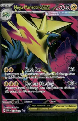 2025 Mega Manectric ex - 158/132 Ultra Rare Holo NM ME01: Mega Evolution Pokemon - Image 1